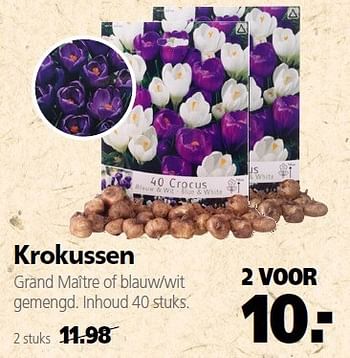 Aanbiedingen Krokussen grand maître of blauw-wit gemengd 2 voor - Huismerk - Welkoop - Geldig van 22/09/2014 tot 03/10/2014 bij Welkoop