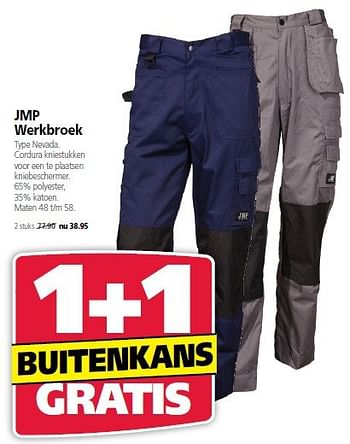 Aanbiedingen Jmp werkbroek nevada - JMP - Geldig van 22/09/2014 tot 03/10/2014 bij Welkoop