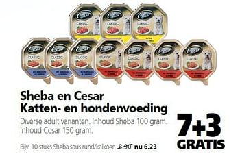 Aanbiedingen Sheba en cesar katten- en hondenvoeding - Cesar - Geldig van 22/09/2014 tot 03/10/2014 bij Boerenbond