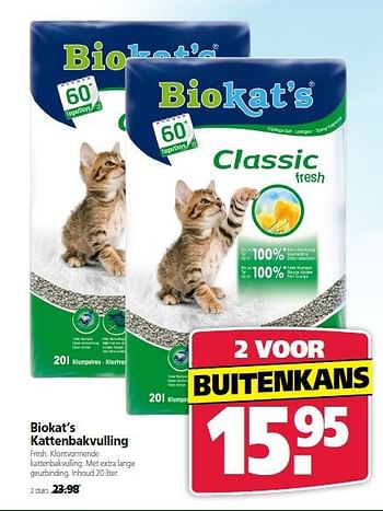 Aanbiedingen Biokat`s kattenbakvulling - Bio kat`s - Geldig van 22/09/2014 tot 03/10/2014 bij Boerenbond
