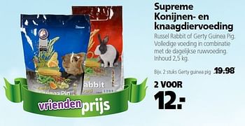 Aanbiedingen Supreme konijnen- en knaagdiervoeding - Supreme - Geldig van 22/09/2014 tot 03/10/2014 bij Boerenbond