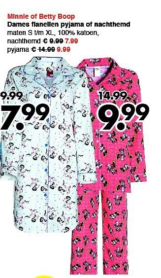 Kijkgat Portiek buurman Huismerk - Wibra Dames flanellen pyjama of nachthemd - Promotie bij Wibra