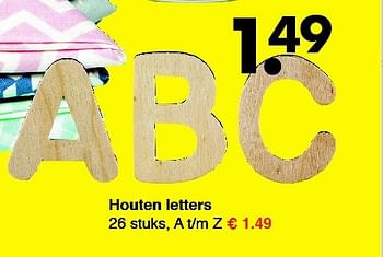 Aanbiedingen Houten letters - Huismerk - Wibra - Geldig van 22/09/2014 tot 04/10/2014 bij Wibra