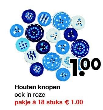 Aanbiedingen Houten knopen ook in roze - Huismerk - Wibra - Geldig van 22/09/2014 tot 04/10/2014 bij Wibra