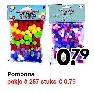 Aanbiedingen Pompons - Huismerk - Wibra - Geldig van 22/09/2014 tot 04/10/2014 bij Wibra