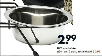 Aanbiedingen Rvs voerbakken - Huismerk - Wibra - Geldig van 22/09/2014 tot 04/10/2014 bij Wibra