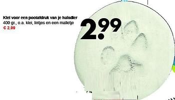 Aanbiedingen Klei voor een pootafdruk van je huisdier - Huismerk - Wibra - Geldig van 22/09/2014 tot 04/10/2014 bij Wibra
