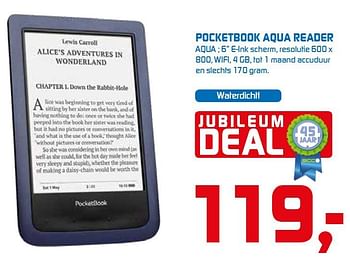 Aanbiedingen Pocketbook aqua reader aqua - Pocketbook - Geldig van 22/09/2014 tot 05/10/2014 bij BCC