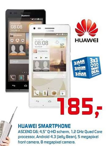 Aanbiedingen Huawei smartphone ascendg6 - Huawei - Geldig van 22/09/2014 tot 05/10/2014 bij BCC