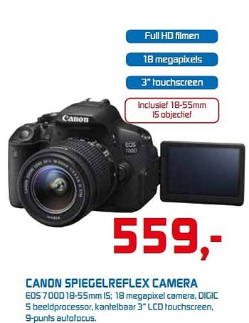 Aanbiedingen Canon spiegelreflex camera eos700d18-55mmis - Canon - Geldig van 22/09/2014 tot 05/10/2014 bij BCC