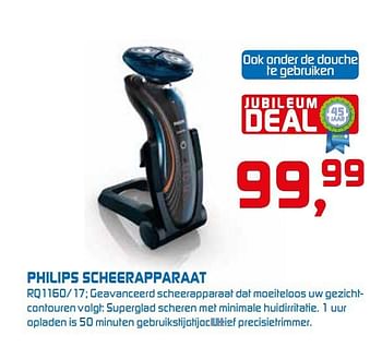 Aanbiedingen Philips scheerapparaat rq1160-17 - Philips - Geldig van 22/09/2014 tot 05/10/2014 bij BCC