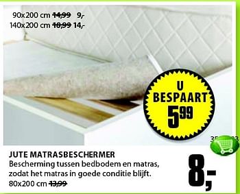 Aanbiedingen Jute matrasbeschermer - Huismerk - Jysk - Geldig van 22/09/2014 tot 05/10/2014 bij Jysk
