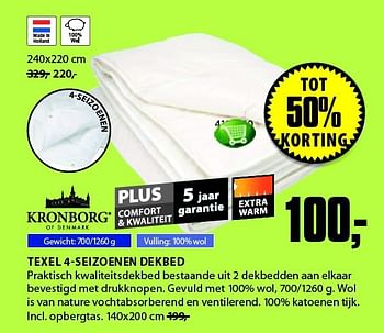 Aanbiedingen Texel 4-seizoenen dekbed - Kronborg - Geldig van 22/09/2014 tot 05/10/2014 bij Jysk