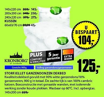 Aanbiedingen Storfjellet ganzendonzen dekbed - Kronborg - Geldig van 22/09/2014 tot 05/10/2014 bij Jysk