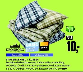 Aanbiedingen Storen dekbed + kussen - Kronborg - Geldig van 22/09/2014 tot 05/10/2014 bij Jysk