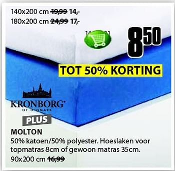 Aanbiedingen Molton 50% katoen-50% polyester - Kronborg - Geldig van 22/09/2014 tot 05/10/2014 bij Jysk