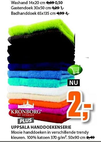 Aanbiedingen Uppsala handdoekenserie - Kronborg - Geldig van 22/09/2014 tot 05/10/2014 bij Jysk