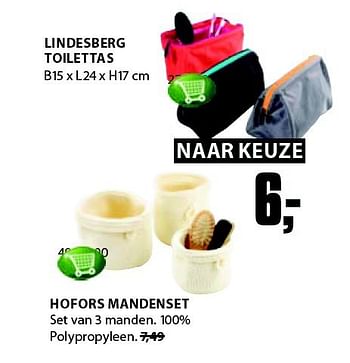 Aanbiedingen Lindesberg toilettas - Huismerk - Jysk - Geldig van 22/09/2014 tot 05/10/2014 bij Jysk