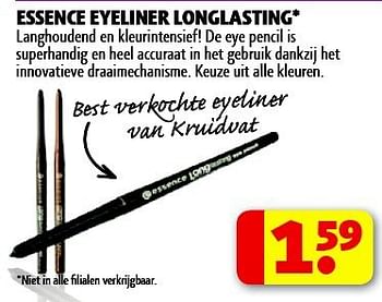 Aanbiedingen Essence eyeliner longlasting - Essence - Geldig van 22/09/2014 tot 05/10/2014 bij Kruidvat