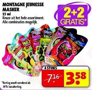 Aanbiedingen Montagne jeunesse masker - Montagne Jeunesse - Geldig van 22/09/2014 tot 05/10/2014 bij Kruidvat