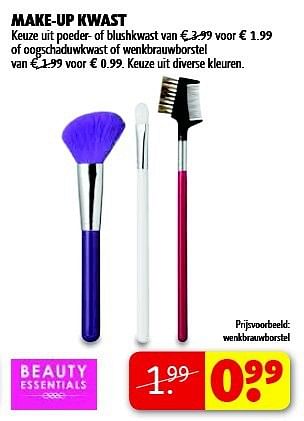 Aanbiedingen Make-up kwast keuze uit poeder- of blushkwast - Huismerk - Kruidvat - Geldig van 22/09/2014 tot 05/10/2014 bij Kruidvat