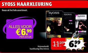 Aanbiedingen Haarkleuring oleo intense - Syoss - Geldig van 22/09/2014 tot 05/10/2014 bij Kruidvat