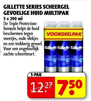 Aanbiedingen Gillette series scheergel gevoelige huid multipak - Gillette - Geldig van 22/09/2014 tot 05/10/2014 bij Kruidvat