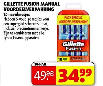 Aanbiedingen Gillette fusion manual voordeelverpakking - Gillette - Geldig van 22/09/2014 tot 05/10/2014 bij Kruidvat