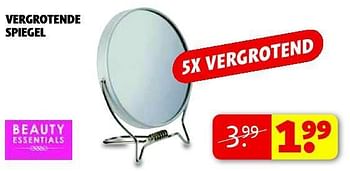 Aanbiedingen Vergrotende spiegel - Beauty Essentials - Geldig van 22/09/2014 tot 05/10/2014 bij Kruidvat