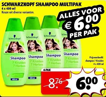 Aanbiedingen Schwarzkopf shampoo multipak - Schwartzkopf - Geldig van 22/09/2014 tot 05/10/2014 bij Kruidvat
