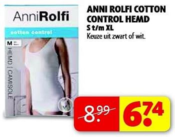 Aanbiedingen Anni rolfi cotton control hemd - Anni Rolfi - Geldig van 22/09/2014 tot 05/10/2014 bij Kruidvat