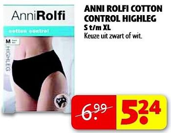 Aanbiedingen Anni rolfi cotton control highleg - Anni Rolfi - Geldig van 22/09/2014 tot 05/10/2014 bij Kruidvat