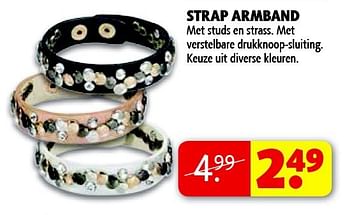 Aanbiedingen Strap armband met studs en strass - Huismerk - Kruidvat - Geldig van 22/09/2014 tot 05/10/2014 bij Kruidvat