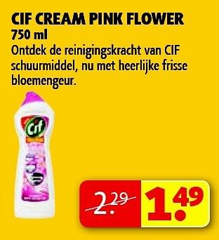 Aanbiedingen Cif cream pink flower - Cif - Geldig van 22/09/2014 tot 05/10/2014 bij Kruidvat
