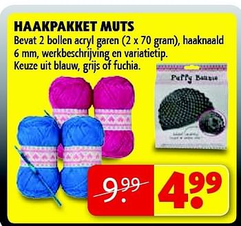 Aanbiedingen Haakpakket muts - Huismerk - Kruidvat - Geldig van 22/09/2014 tot 05/10/2014 bij Kruidvat
