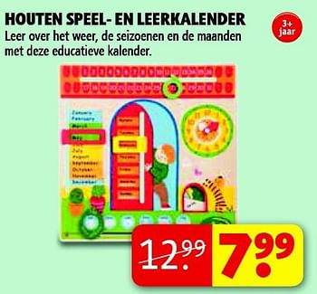 Aanbiedingen Houten speel- en leerkalender - Huismerk - Kruidvat - Geldig van 22/09/2014 tot 05/10/2014 bij Kruidvat