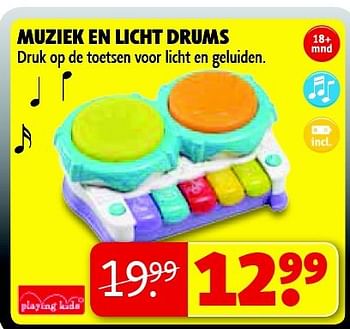 Aanbiedingen Muziek en licht drums - Playing Kids - Geldig van 22/09/2014 tot 05/10/2014 bij Kruidvat