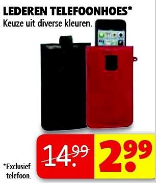 Aanbiedingen Lederen telefoonhoes keuze uit diverse kleuren - Huismerk - Kruidvat - Geldig van 22/09/2014 tot 05/10/2014 bij Kruidvat