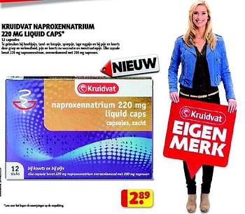 Aanbiedingen Kruidvat naproxennatrium 220 mg liquid caps - Huismerk - Kruidvat - Geldig van 22/09/2014 tot 05/10/2014 bij Kruidvat
