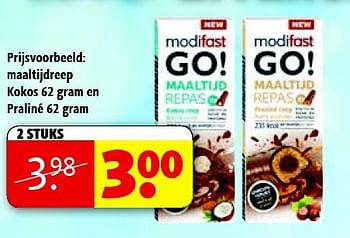 Aanbiedingen Keuze uit het hele modifast go! assortiment - Modifast - Geldig van 22/09/2014 tot 05/10/2014 bij Kruidvat