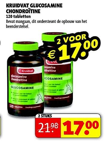 Aanbiedingen Kruidvat glucosamine chondroïtine - Huismerk - Kruidvat - Geldig van 22/09/2014 tot 05/10/2014 bij Kruidvat