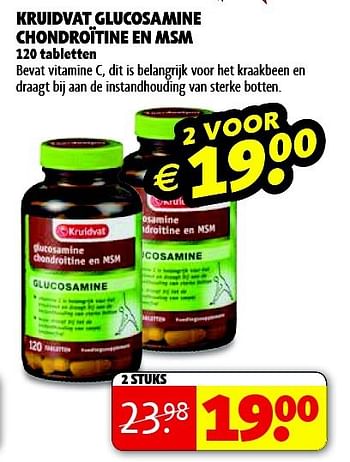 Aanbiedingen Kruidvat glucosamine chondroïtine en msm - Huismerk - Kruidvat - Geldig van 22/09/2014 tot 05/10/2014 bij Kruidvat