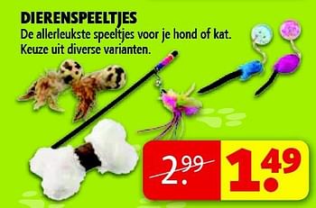 Aanbiedingen Dierenspeeltjes de allerleukste speeltjes voor je hond of kat - Huismerk - Kruidvat - Geldig van 22/09/2014 tot 05/10/2014 bij Kruidvat