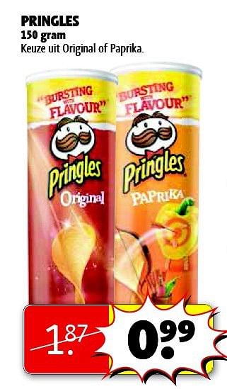 Aanbiedingen Pringles keuze uit original of paprika - Pringles - Geldig van 22/09/2014 tot 05/10/2014 bij Kruidvat