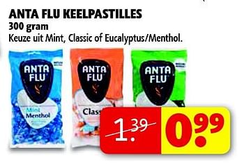 Aanbiedingen Anta flu keelpastilles - Anta Flu - Geldig van 22/09/2014 tot 05/10/2014 bij Kruidvat