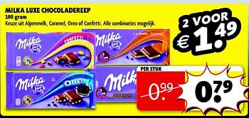 Aanbiedingen Milka luxe chocoladereep - Milka - Geldig van 22/09/2014 tot 05/10/2014 bij Kruidvat