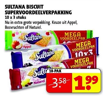 Aanbiedingen Sultana biscuit supervoordeelverpakking - Sultana - Geldig van 22/09/2014 tot 05/10/2014 bij Kruidvat