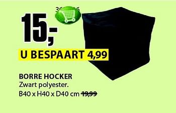 Aanbiedingen Borre hocker zwart polyester - Huismerk - Jysk - Geldig van 22/09/2014 tot 05/10/2014 bij Jysk