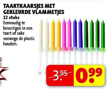 Aanbiedingen Taartkaarsjes met gekleurde vlammetjes - Huismerk - Kruidvat - Geldig van 22/09/2014 tot 05/10/2014 bij Kruidvat