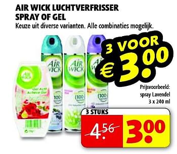 Aanbiedingen Air wick luchtverfrisser spray of gel - Airwick - Geldig van 22/09/2014 tot 05/10/2014 bij Kruidvat